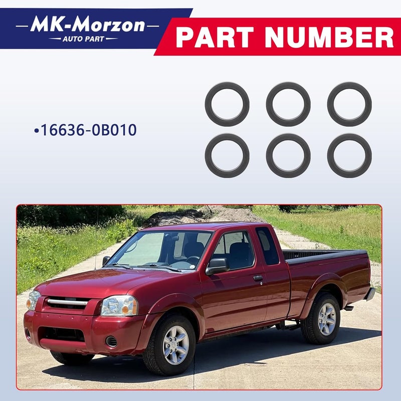 MK-Morzon Lower Fuel Injector Seal O-Ring Kit Compatible with 1999-2004 Nissan Frontier Quest Xterra Injector Lower Insulator Replaces# 16636-0B010 (6Pcs) - Image 2